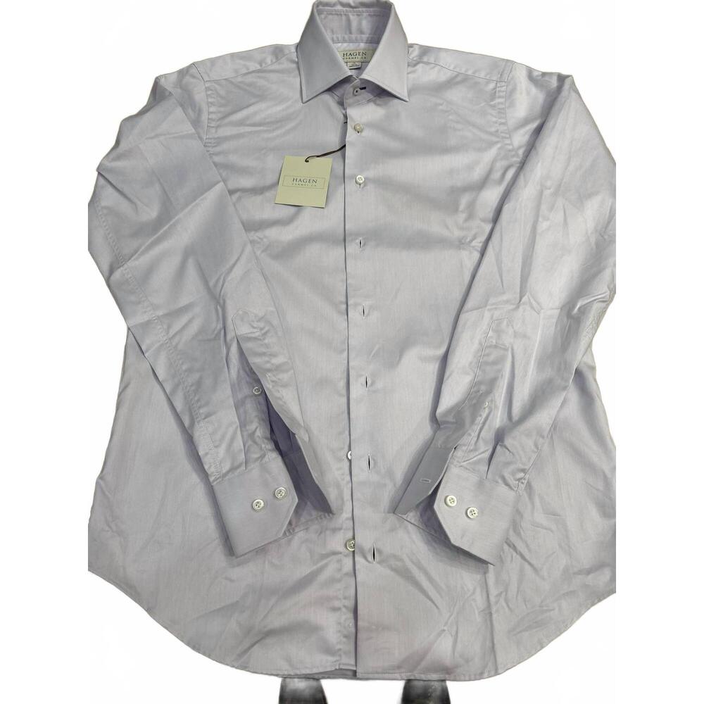 NEW HAGEN men's super fine twill dress shirt in grey